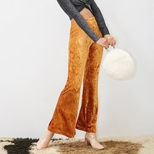 Forever 21 Crushed Velvet Pants in Amber (sz s)
